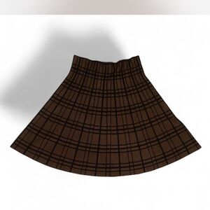 Max Studio Brown Pleated A-Line Skirt